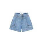 Kivari Celene Denim Shorts in Stonewash