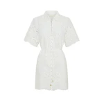 Kivari Danielle Mini Shirt Dress in Ivory