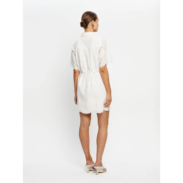Kivari Danielle Mini Shirt Dress in Ivory, view 5