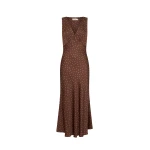 Kivari Edie Midi Dress in Brown