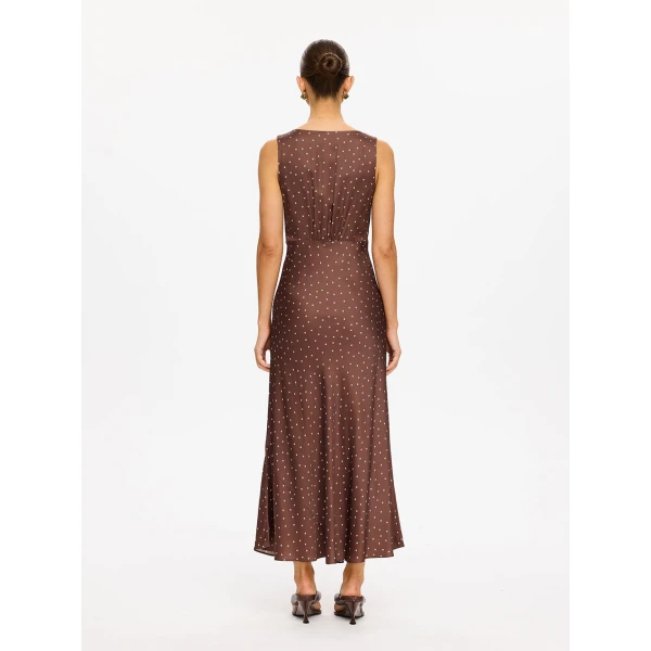 Kivari Edie Midi Dress in Brown, view 4