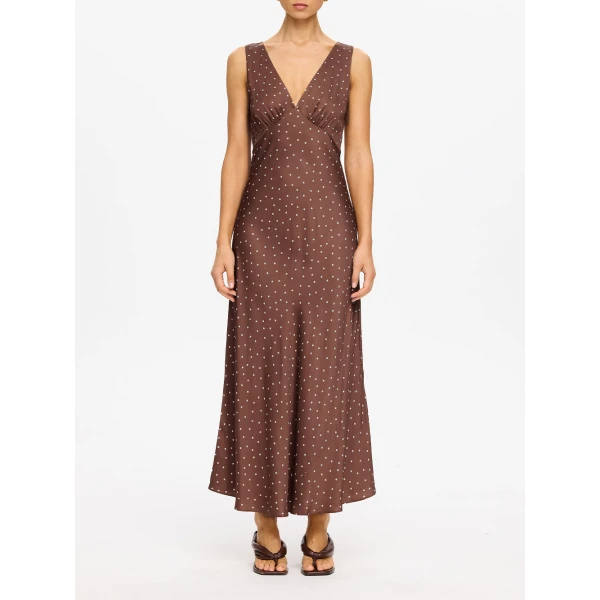 Kivari Edie Midi Dress in Brown, view 6