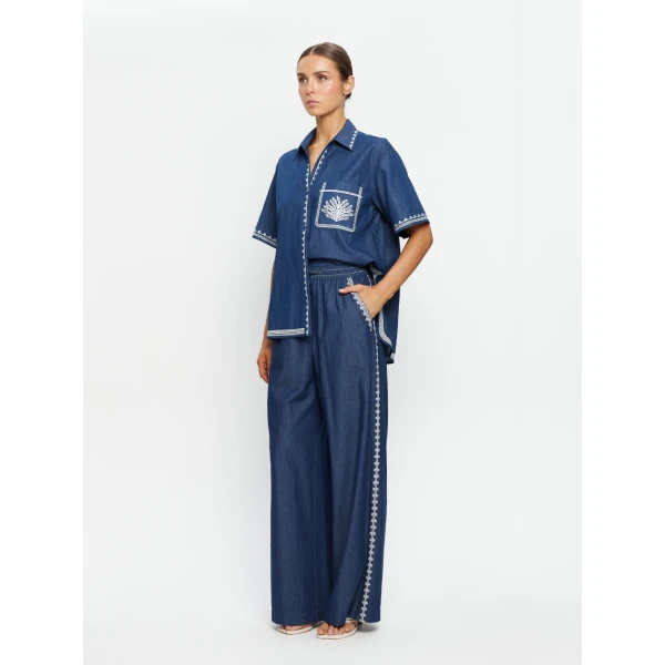 Kivari Emile Chambray Pant in Blue, view 3