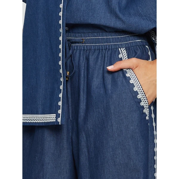 Kivari Emile Chambray Pant in Blue, view 5