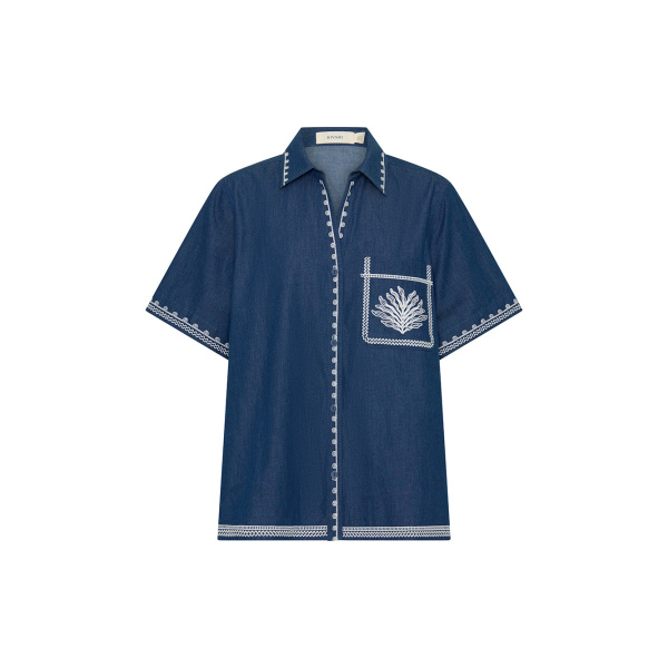 Kivari Emile Chambray Shirt in Blue