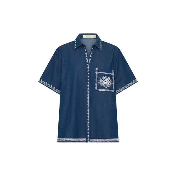 Kivari Emile Chambray Shirt in Blue