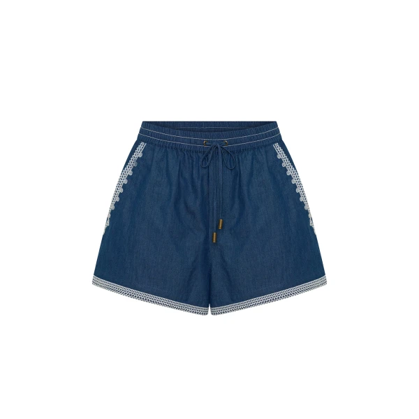 Kivari Emile Chambray Short in Blue