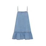 Kivari Emilie Denim Strappy Mini Dress in Coast Blue