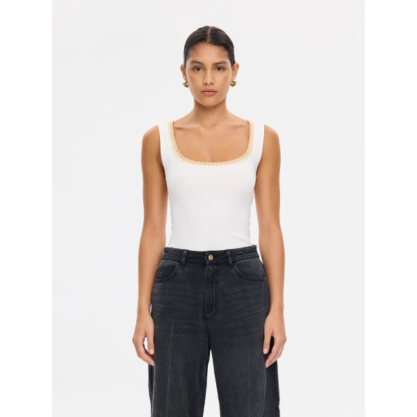Kivari Esme Tank Top in Ivory, view 2