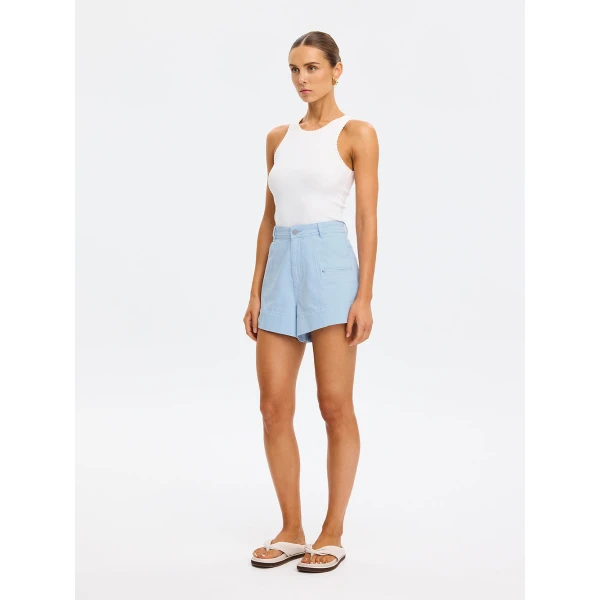 Kivari Evie Denim Short in Sky, view 3