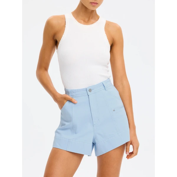 Kivari Evie Denim Short in Sky, view 6