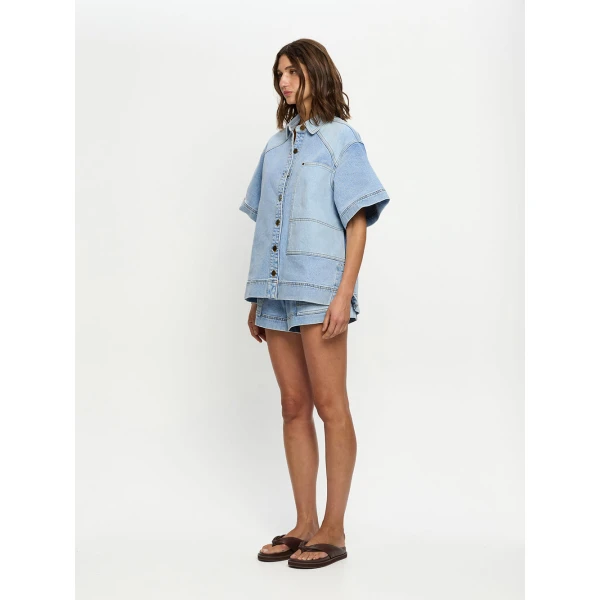 Kivari Florence Denim Shirt in Two Tone, view 5
