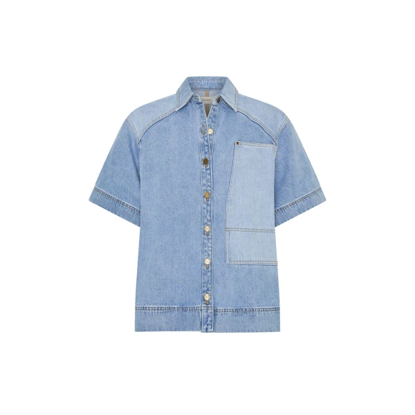 Kivari Florence Denim Shirt in Two Tone