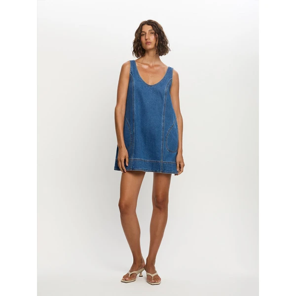 Kivari Ilaria Mini Dress in Indigo, view 6