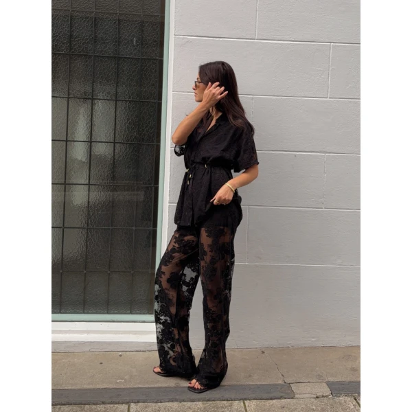 Kivari Jaxon Lace Pant in Black, view 3