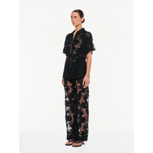Kivari Jaxon Lace Shirt in Black, view 4