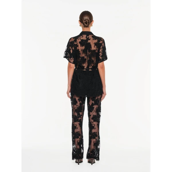 Kivari Jaxon Lace Shirt in Black, view 5