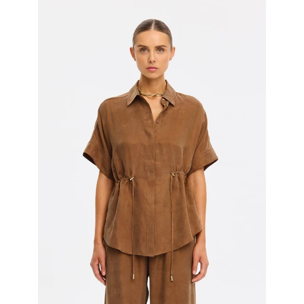 Kivari Jaxon Shirt in Chocolate, view 2