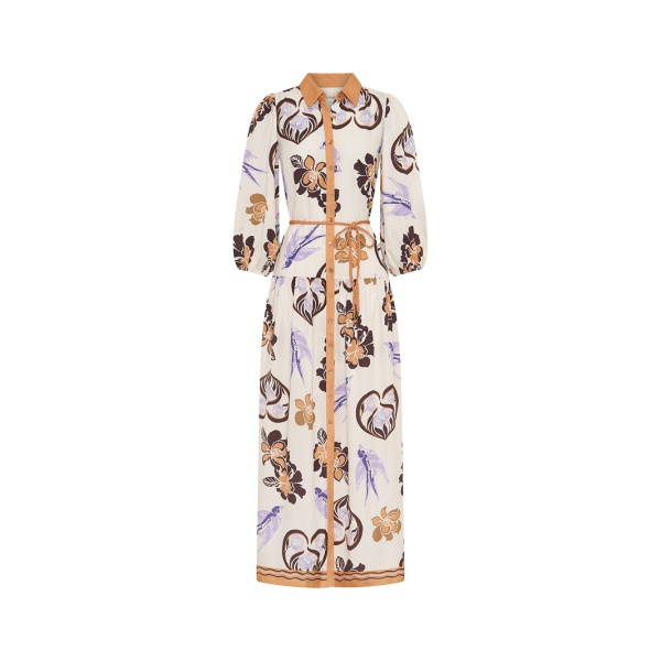 Kivari Marit Maxi Dress in Cream Tan