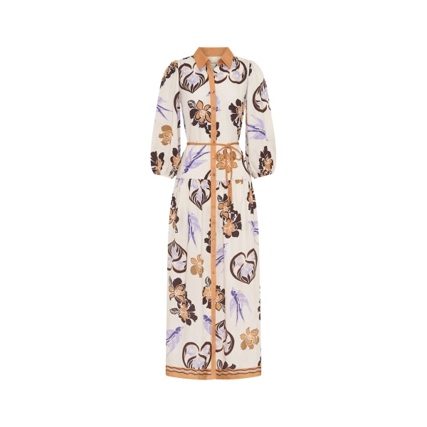 Kivari Marit Maxi Dress in Cream Tan