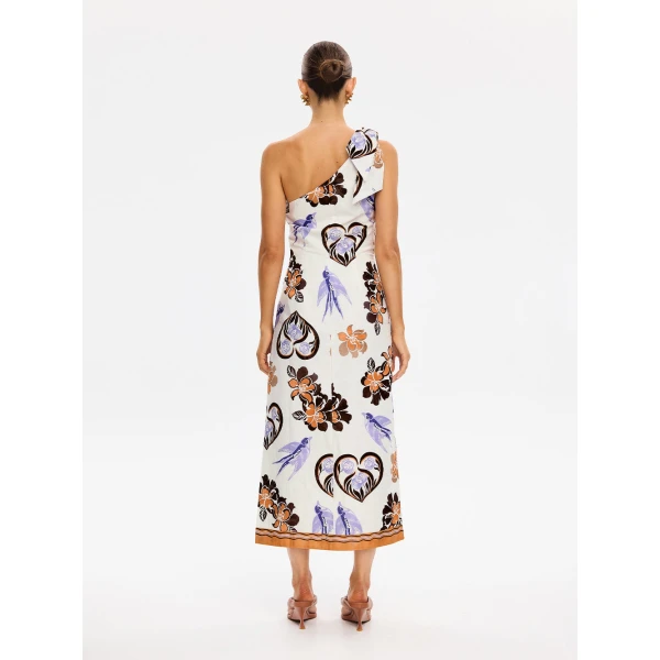 Kivari Marit Midi Dress in Cream Tan, view 4