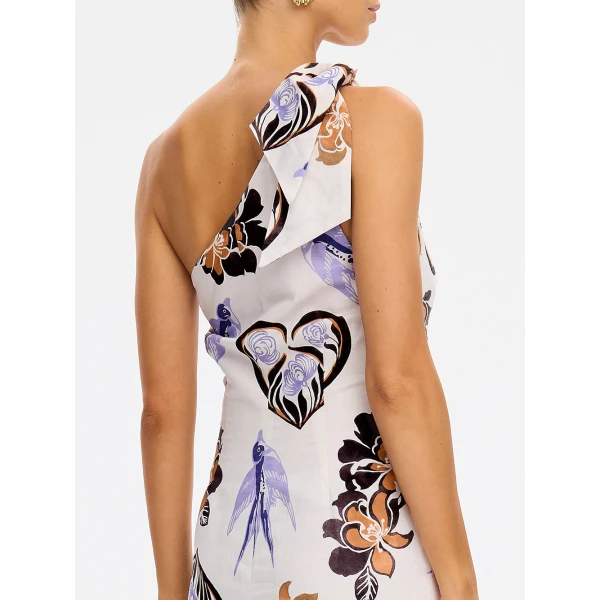 Kivari Marit Midi Dress in Cream Tan, view 5