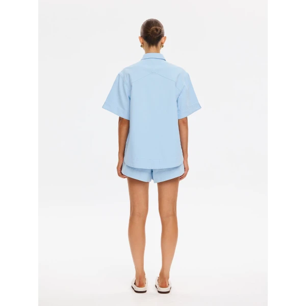 Kivari Marla Denim Shirt in Sky, view 5