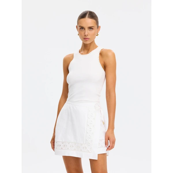 Kivari Marley Mini Skirt in Ivory, view 2