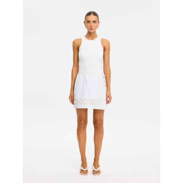 Kivari Marley Mini Skirt in Ivory, view 3
