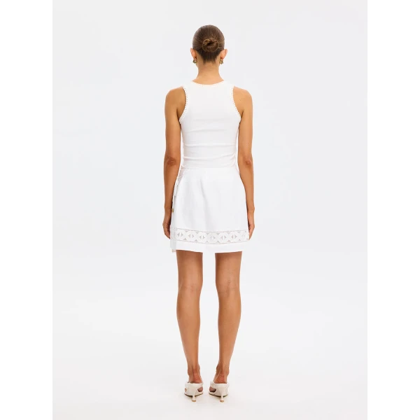 Kivari Marley Mini Skirt in Ivory, view 5