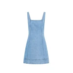 Kivari Oriana Denim Mini Dress in Stonewash