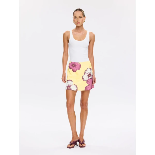 Kivari Paros Mini Skirt in Butter, view 5