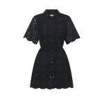 Kivari Rio Mini Shirt Dress in Black