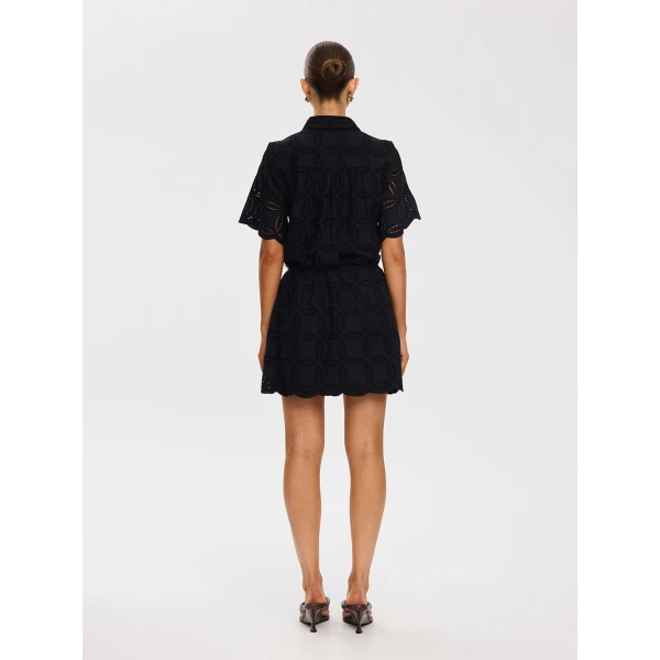 Kivari Rio Mini Shirt Dress in Black, view 4