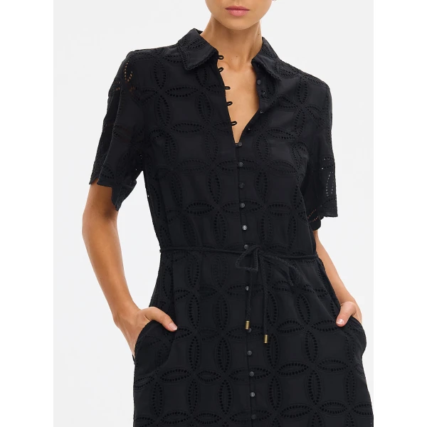 Kivari Rio Mini Shirt Dress in Black, view 5
