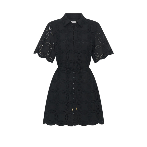 Kivari Rio Mini Shirt Dress in Black