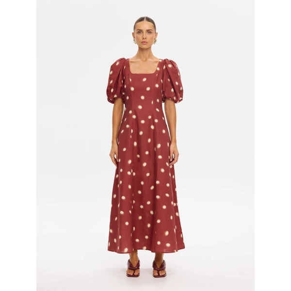 Kivari Saro Maxi Dress in Brick, view 2