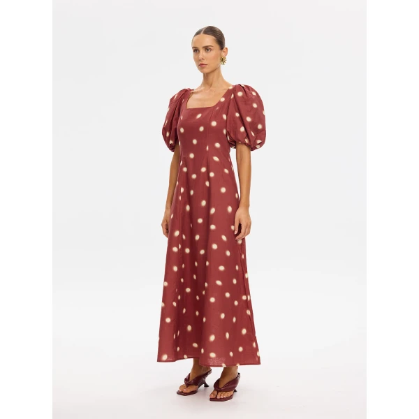 Kivari Saro Maxi Dress in Brick, view 3