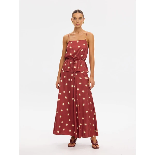 Kivari Saro Maxi Skirt in Brick, view 2