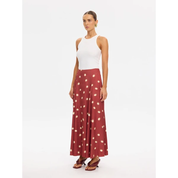 Kivari Saro Maxi Skirt in Brick, view 3