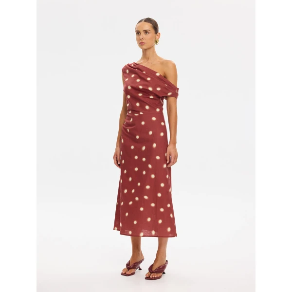 Kivari Saro Midi Dress in Brick, view 4
