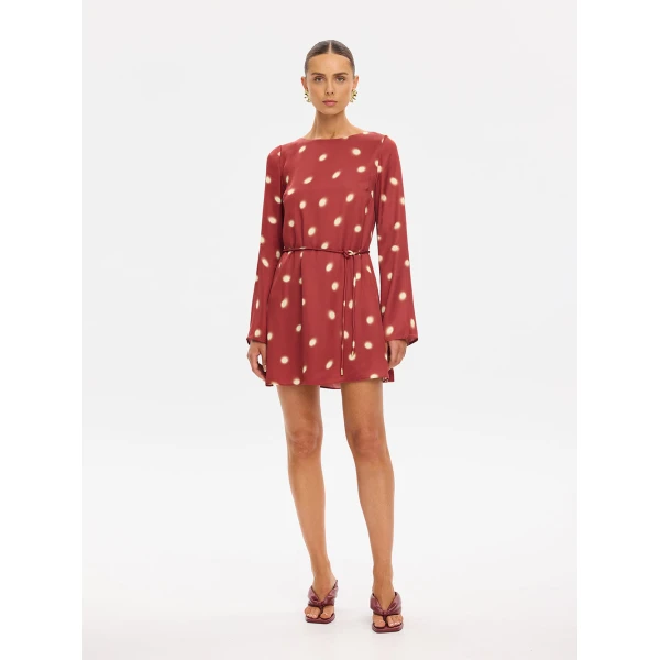 Kivari Saro Mini Dress in Brick, view 2