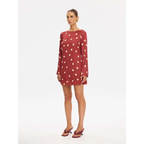 Kivari Saro Mini Dress in Brick, view 3
