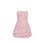 Kivari Sia Bubble Hem Mini Dress in Pink