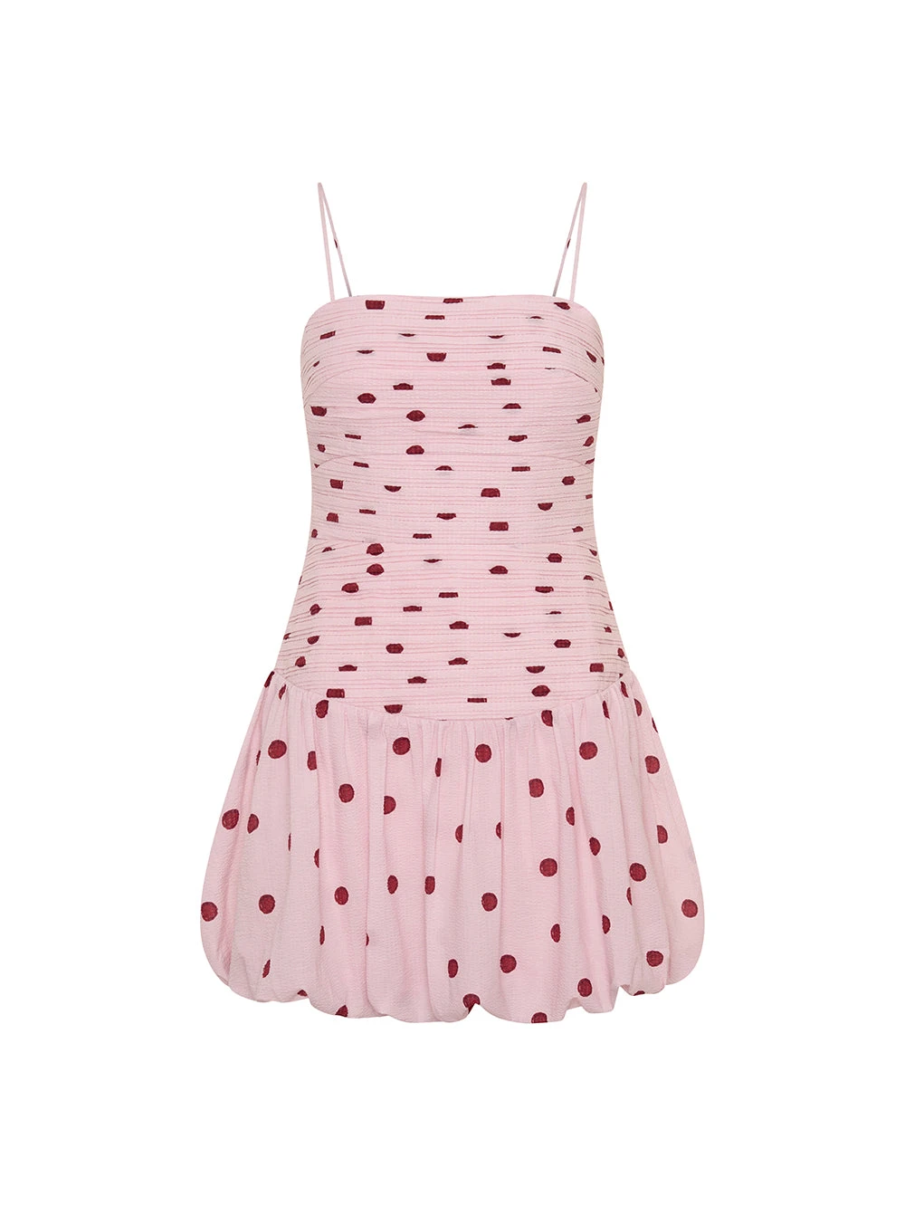 KIVARI Sia Bubble Hem Mini Dress in Pink