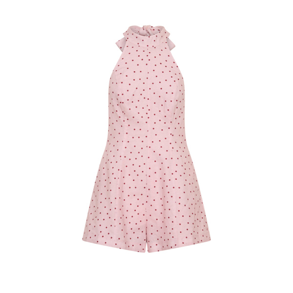 Kivari Sia Halter Playsuit in Pink