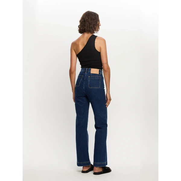 Kivari Tallulah One Shoulder Tank in Black Top, view 5