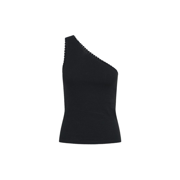 Kivari Tallulah One Shoulder Tank in Black Top