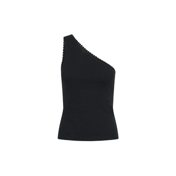 Kivari Tallulah One Shoulder Tank in Black Top