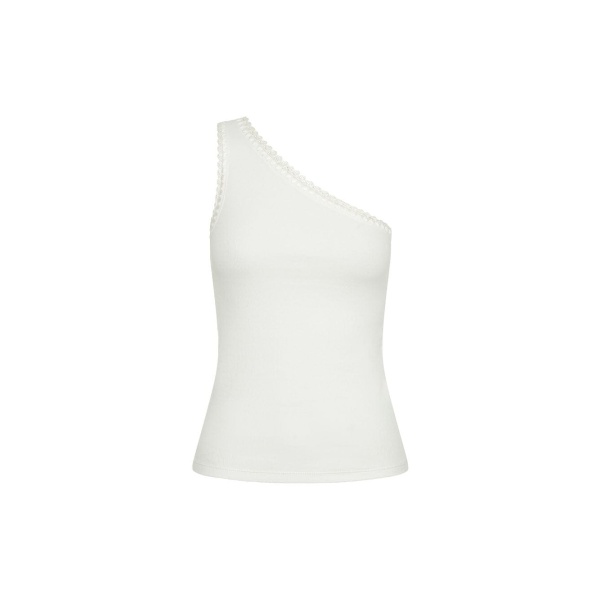 Kivari Tallulah One Shoulder Tank in Ivory Top
